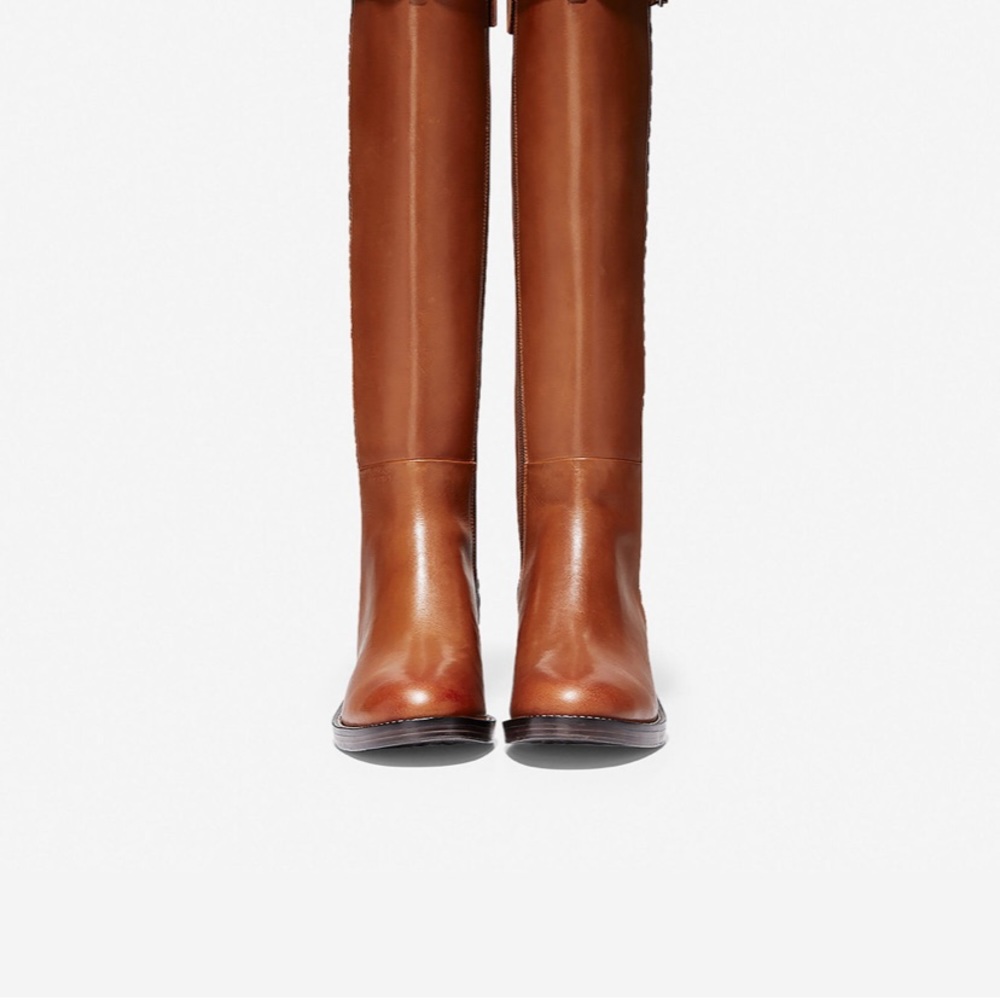NWT COLE HAAN Women’s Sz 5.5 Lexi Grand British Tan Tall Leather Preppy Boots HP - Picture 6 of 6
